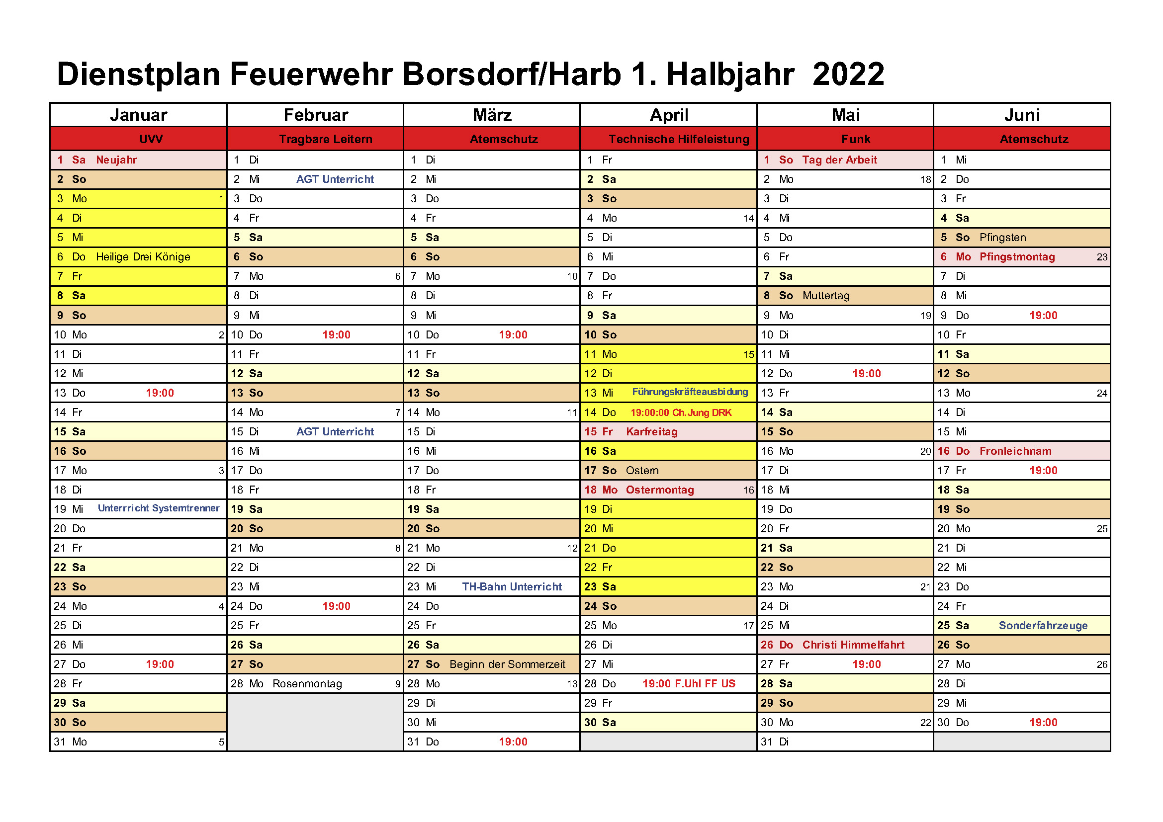 Dienstplan 2022-1